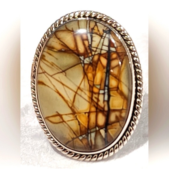 Picasso Stone Sterling Silver Gemstone Ring - Picture 1 of 3